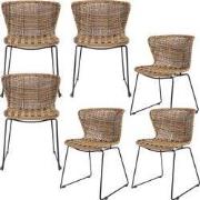 WOOOD Wings Tuinstoelen- Polyester - Naturel - Set van 6