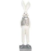 Clayre & Eef Beeld Konijn 36 cm Wit Zilverkleurig Polyresin Paasdecora...