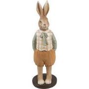 Clayre & Eef Decoratie Beeld Konijn 23 cm Bruin Kunststof