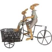 Clayre & Eef Decoratie Beeld Konijnen 28x12x23 cm Bruin Kunststof Fiet...