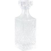 PTMD Vierkante Whisky Fles - 9 x 9 x 27cm - Kristal glas - Transparant