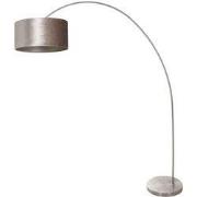 Mexlite - vloerlamp - Solva - staal - metaal stof - booglamp - E27 - 3...