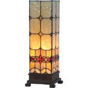 LumiLamp Tiffany Tafellamp  12x12x35 cm  Geel Glas Rechthoek Tiffany B...