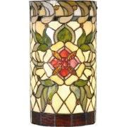 LumiLamp Wandlamp Tiffany  20x11x36 cm  Groen Rood Glas Halfrond Roos ...