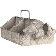 Clayre & Eef Vakkenbak 4 vakken  45x24x20 cm Grijs Ijzer Rechthoek Var...