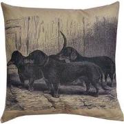 Clayre & Eef Sierkussen  43x43 cm Zwart Grijs Synthetisch Vierkant Hon...