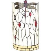 LumiLamp Wandlamp Tiffany  20x10x36 cm Wit Zwart Glas Metaal Halfrond ...