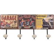 Clayre & Eef Wandkapstok  40x5x17 cm Rood Zwart Ijzer Auto Garage