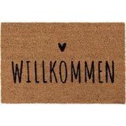 Clayre & Eef Deurmat 60x40 cm Bruin Kokosvezel PVC WILLKOMMEN