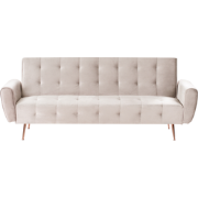 Beliani SELNES - Slaapbank-Beige-Fluweel