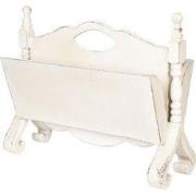 Clayre & Eef Tijdschriftenhouder  55x25x44 cm Wit Hout Rechthoek Lectu...