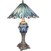 Lumilamp Tiffany Tafellamp Ø 40x65 cm Blauw Rood Glas