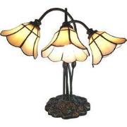 Lumilamp Tiffany Tafellamp 46x28x63 cm Beige Glas Tulpen