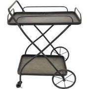 Clayre & Eef Keukentrolley op Wieltjes  65x53x80 cm Zwart Ijzer Rechth...
