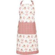 Clayre & Eef Keukenschort  70x85 cm Rood Groen Katoen Appels BBQ Schor...