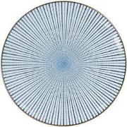 Clayre & Eef Dinerbord  Ø 26 cm Blauw Keramiek Rond Eetbord