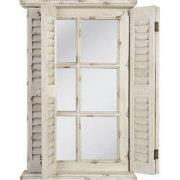 Clayre & Eef Spiegel  46x71 cm Wit Hout Rechthoek Grote Spiegel