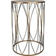 Clayre & Eef Bijzettafel  Ø 40x60 cm Goudkleurig Ijzer Hout Rond