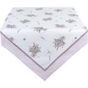 Clayre & Eef Tafelloper  50x160 cm Paars Wit Katoen Lavendel Tafelklee...
