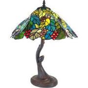 Lumilamp Tiffany Tafellamp Ø 43x54 cm Groen Polyresin Bladeren