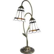 Lumilamp Tiffany Tafellamp 61 cm Bruin Wit Polyresin