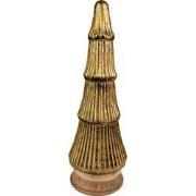 Clayre & Eef Kerstdecoratie Kerstboom 44 cm Goudkleurig Hout Glas