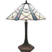 LumiLamp Tiffany Tafellamp  Ø 42x54 cm  Wit Grijs Glas Zink Tiffany Bu...