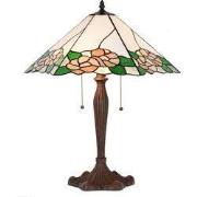 Lumilamp Tiffany Tafellamp 44x61x64 cm Wit Groen Glas Bloemen