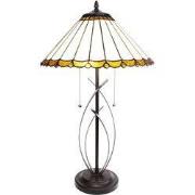 Lumilamp Tiffany Tafellamp Ø 41x69 cm Beige Bruin Glas
