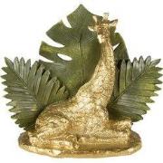 Clayre & Eef Beeld Giraf 19 cm Goudkleurig Groen Polyresin Woonaccesso...