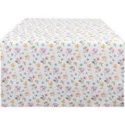 Clayre & Eef Tafelloper  50x140 cm Wit Katoen Bloemen