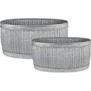 Clayre & Eef Decoratie Zinken Teil Set van 2  52x25x26 cm Grijs Metaal...