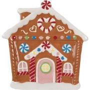 Clayre & Eef Ontbijtbord Gingerbread house 20x21x2 cm Bruin Keramiek K...
