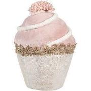 Clayre & Eef Decoratie Beeld Cupcake Ø 11x16 cm Roze Textiel op Kunsts...
