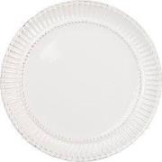 Clayre & Eef Ontbijtbord  Ø 21 cm Wit Dolomiet Rond Bord