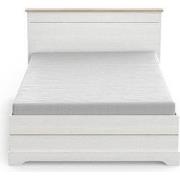 Bed met 2 laden en 2 vakken 140x190 cm wit Cottage