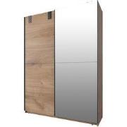 Kast met 2 schuifdeuren, 1 spiegeldeur + 1 eiken deur - L135 cm