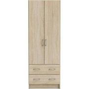 Kast 2 Deuren 2 Laden, houten decor - L60,9 cm - Dual