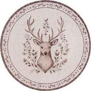 Clayre & Eef Onderbord Ø 33 cm Beige Bruin Kunststof Rond Hert