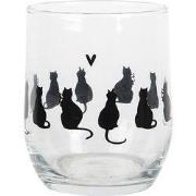 Clayre & Eef Waterglas 300 ml Transparant Glas Katten Drinkbeker