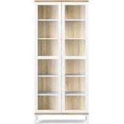 Vitrinekast met 2 glazen deuren H202,8 cm  APRIL