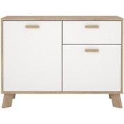 Dressoir met 2 deuren, 1 lade eikendecor en wit B98,7 cm  STORM