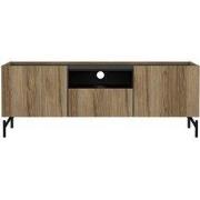 Tv-meubel met 2 deuren, 1 lade, 1 vak eikendecor en matzwart B147 cm  ...