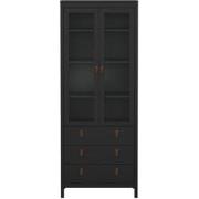 Vitrinekast met 2 omlijste glazen deuren en 3 lades H199 cm  BARCELONE