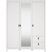 Kleerkast met 3 deuren (waarvan 1 spiegeldeur) en 2 lades wit B150 cm ...
