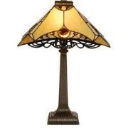 Lumilamp Tiffany Tafellamp 36x36x50 cm Bruin Beige Glas