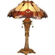 LumiLamp Tiffany Tafellamp  Ø 40x53 cm  Rood Beige Glas Driehoek Tiffa...