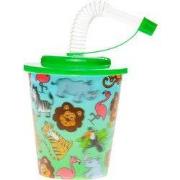Decopatent® 12 STUKS WILDE DIEREN 3D Drink Beker met Rietje en Deksel ...