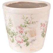 Clayre & Eef Bloempot  Ø 17x16 cm Roze Beige Keramiek Bloemen Bloempot...