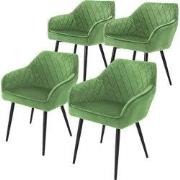 Eetkamerstoel set van 4 diamond quilting met rugleuning en armleuninge...